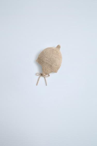 Zara WOOL AND CASHMERE HAT - Tan marl - Image 0