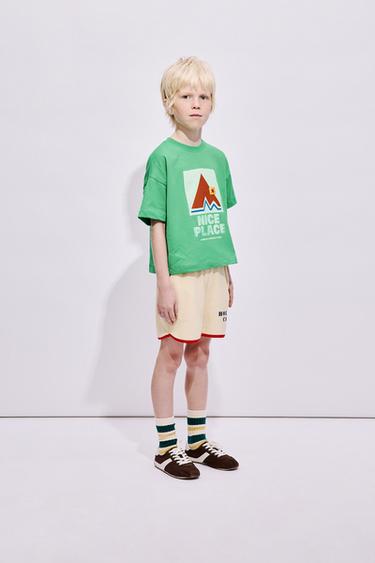 CAMISETA ESTAMPADA - Verde de Zara