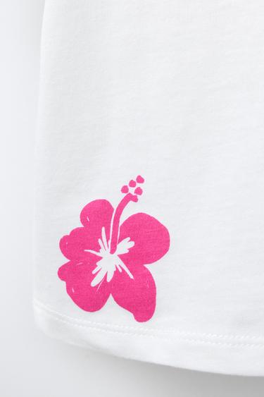 T-SHIRT À IMPRIMÉ TROPICAL - Blanc cassé de Zara - Image 3