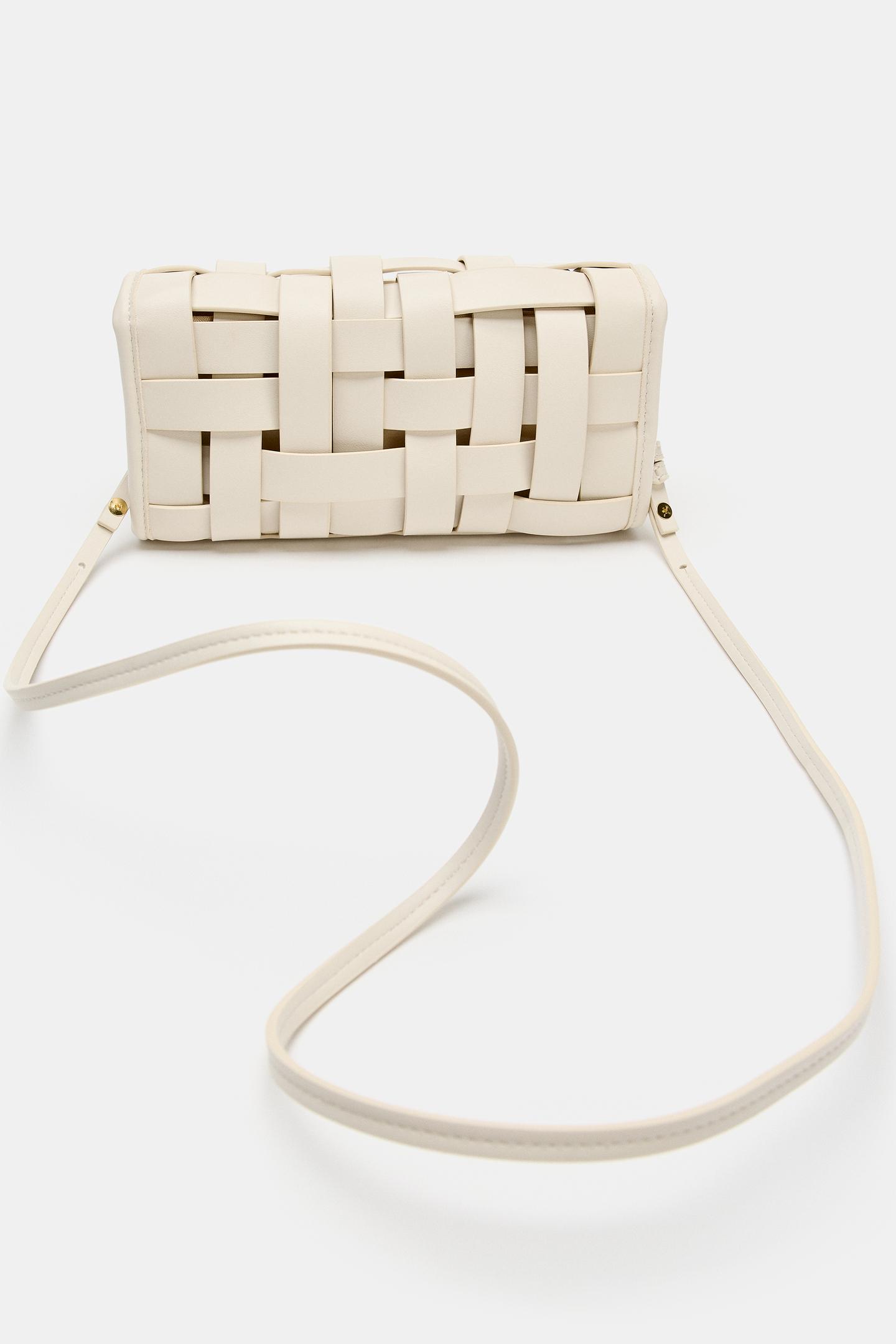 Женская сумка Zara Woven Effect, цвет: Экрю — фото 2