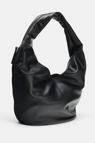 Zara LARGE BUCKET BAG WITH SIDE ZIPPER - Black