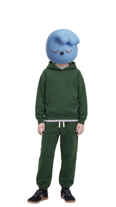 PANTALON DE JOGGING EN MOLLETON UNI AVEC ÉTIQUETTE - Vert bouteille de Zara