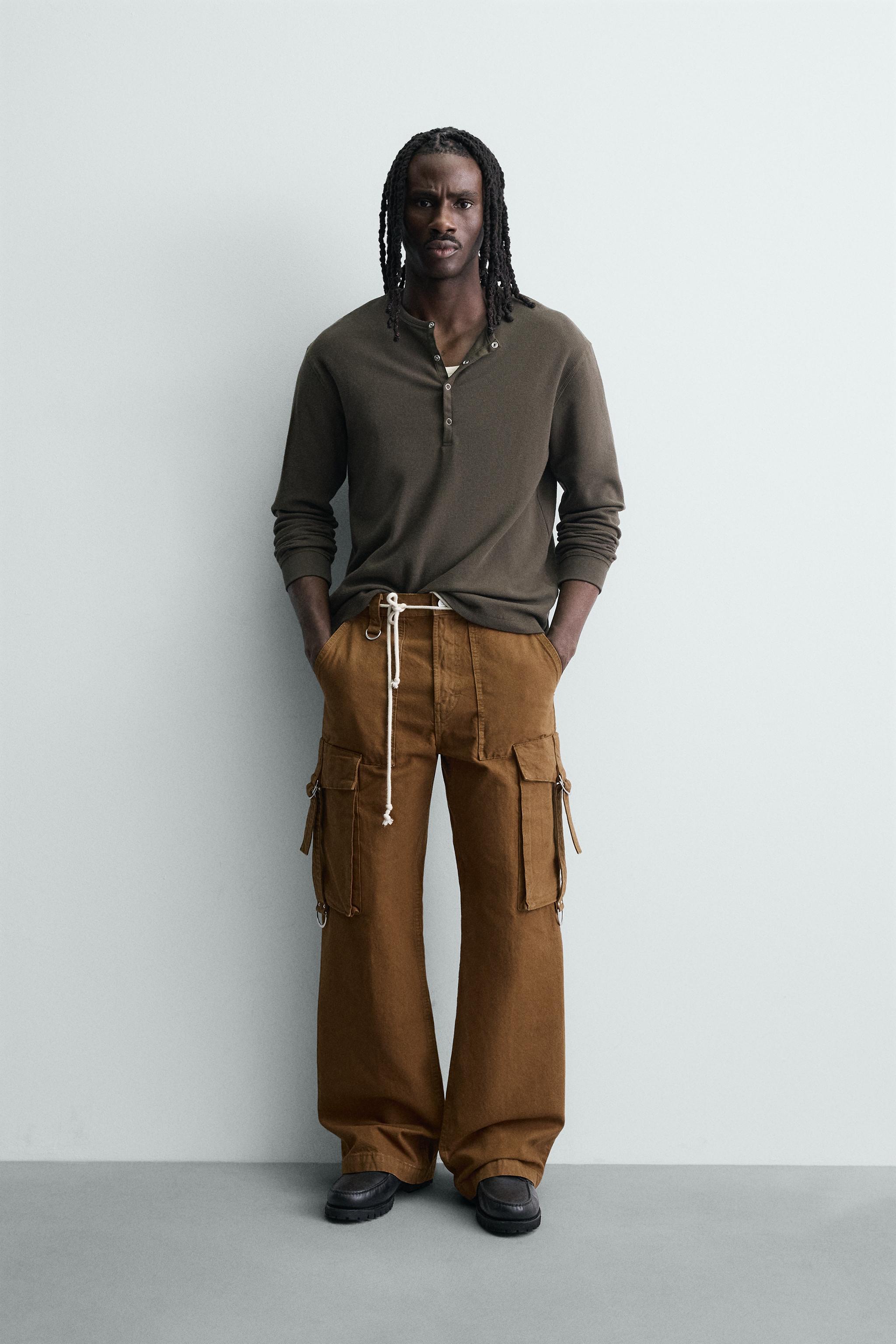 BTMK LONG SHIRTS CARGO PANTS セットアップ CARGO PANTS WITH POCKETS - Brown | ZARA United States