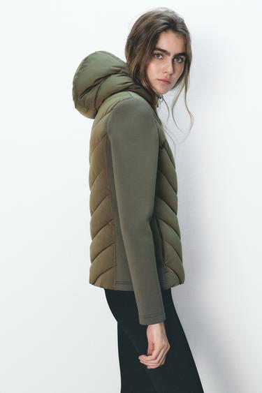 CONTRAST PADDED JACKET - Khaki by Zara