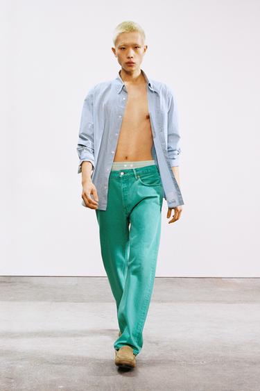 JEANS STRAIGHT FIT LIMITED EDITION - تركوازي الخاص بـ Zara