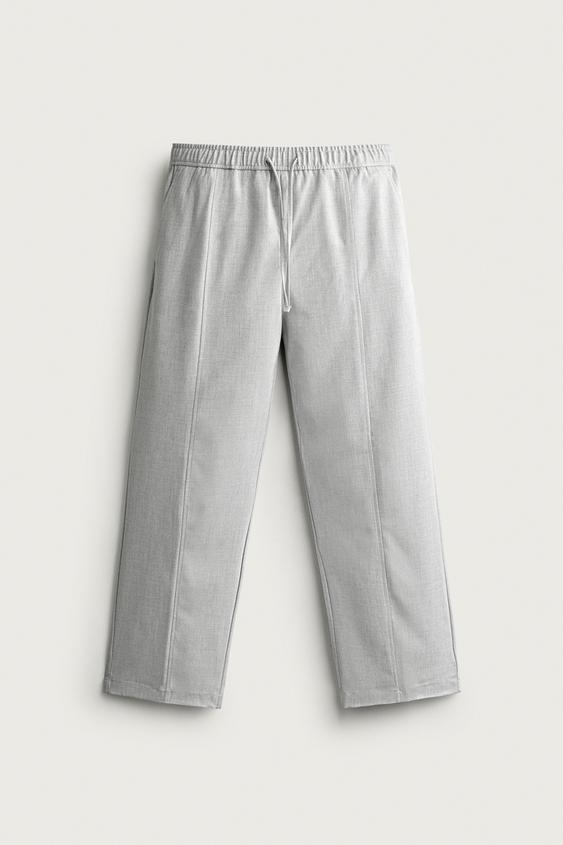 PANTALÓN JOGGER CINTURA COSTURA - Gris de Zara - Imagen 0