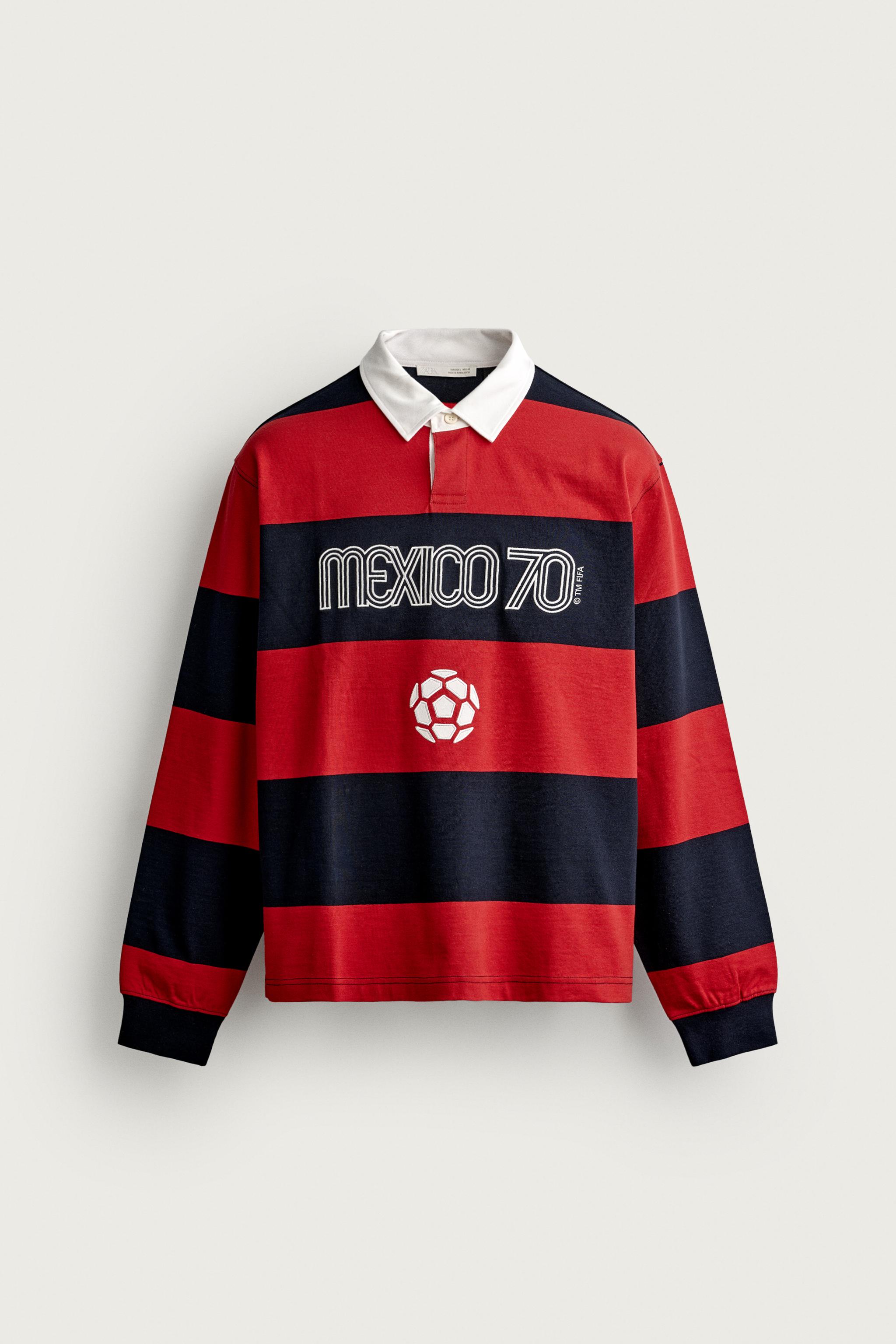MEXICO 70 FIFA WORLD CUP™ STRIPED POLO — Red