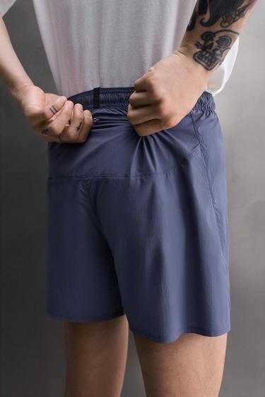 LIGHTWEIGHT RUNNING SHORTS 5" - Mid-blue by Zara - Image 4
