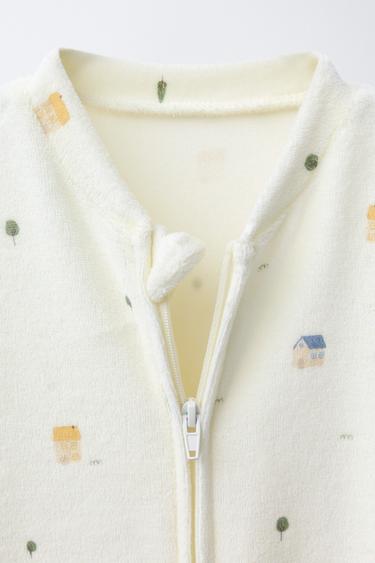 VELOUR HOUSES PRINT SLEEPSUIT - Ecru by Zara - Image 2