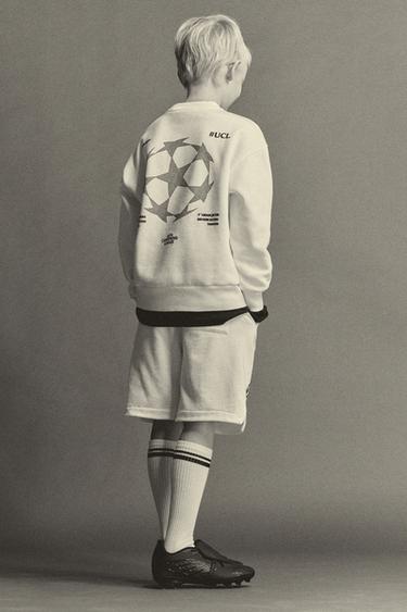 Zara EMBOSSED UEFA CHAMPIONS LEAGUE ® SHORTS - White