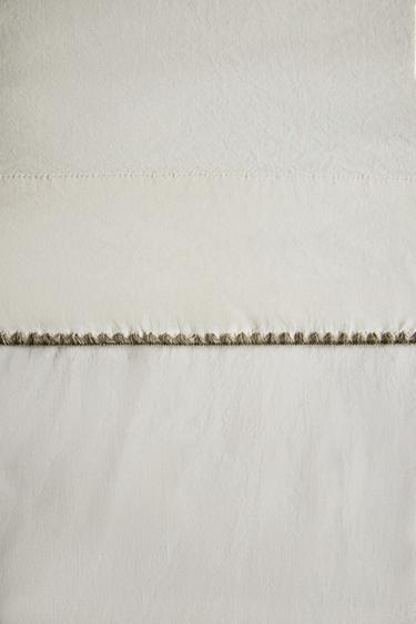 KIDS' SHELL STITCH COTTON FLAT SHEET - Green by Zara - Image 4