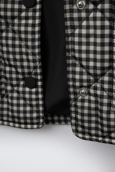 VESTE MATELASSÉE À CARREAUX VICHY - Noir / Écru de Zara - Image 3