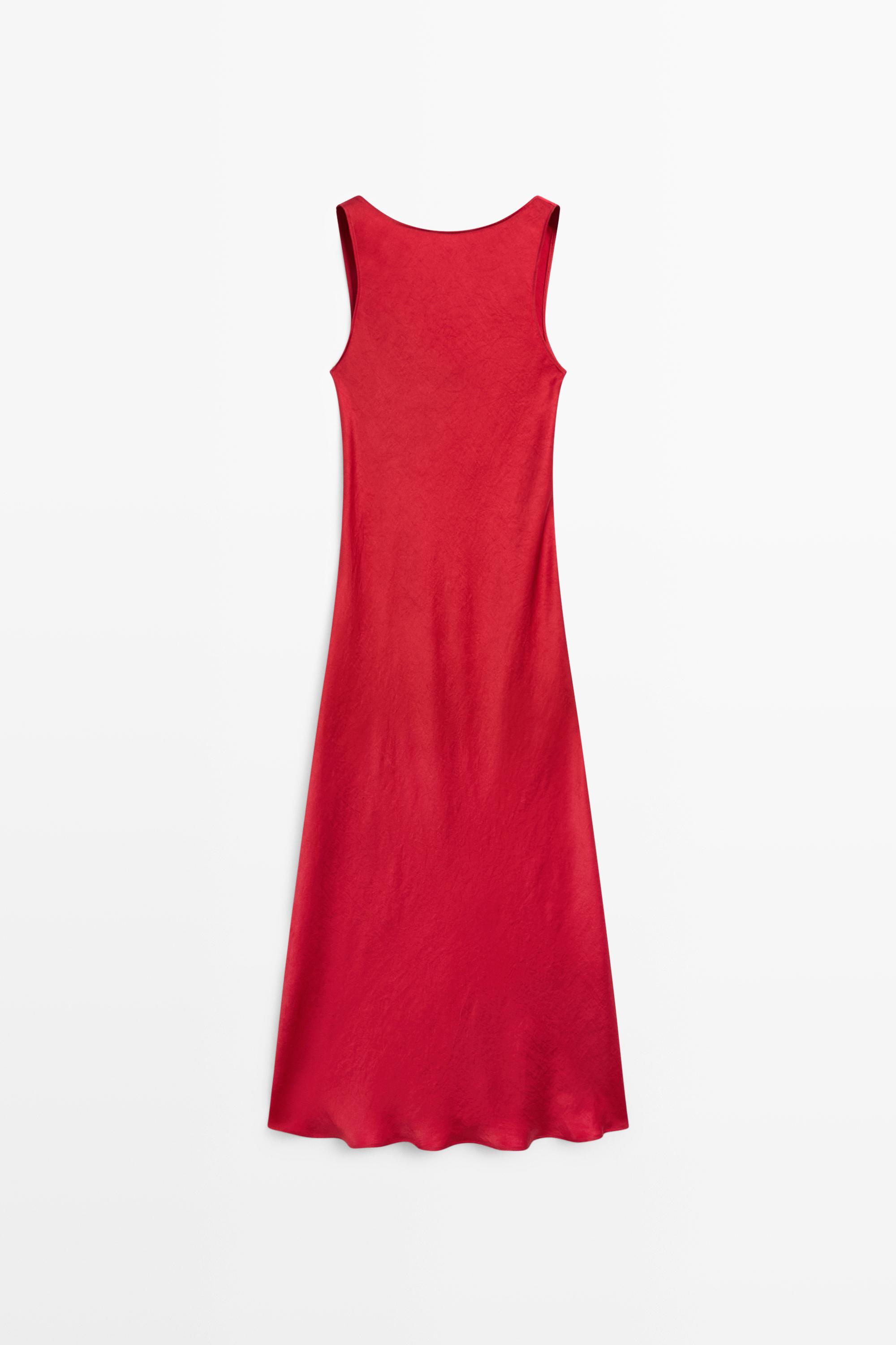 Flowing satin midi dress