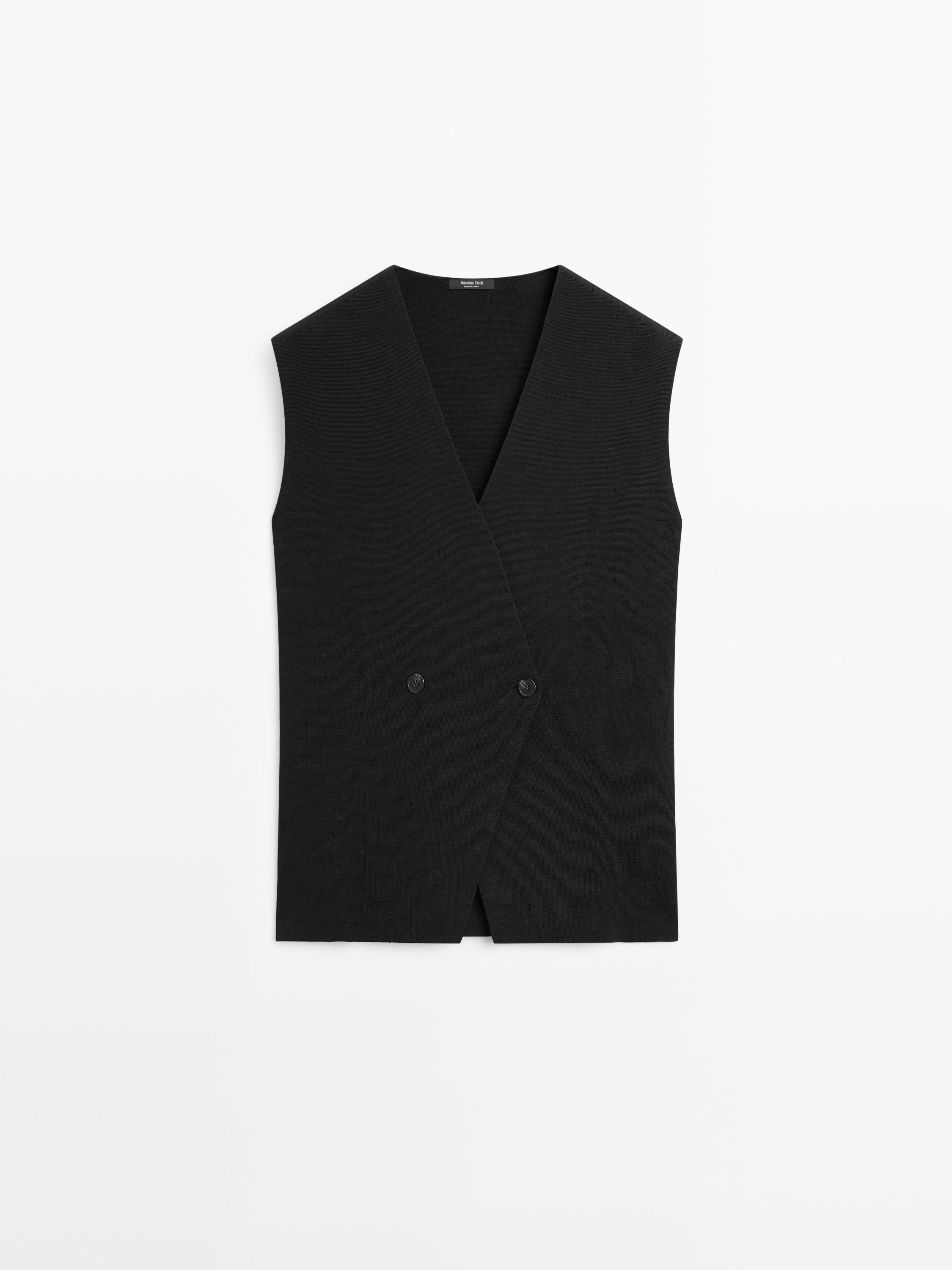 Long double-breasted vest