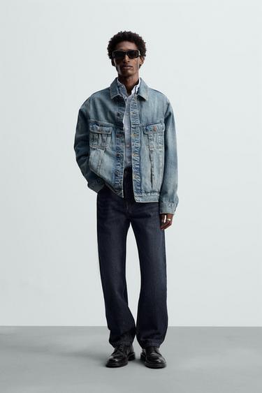 JAQUETA JEANS SELVEDGE - Azul-médio da Zara - Imagem 0