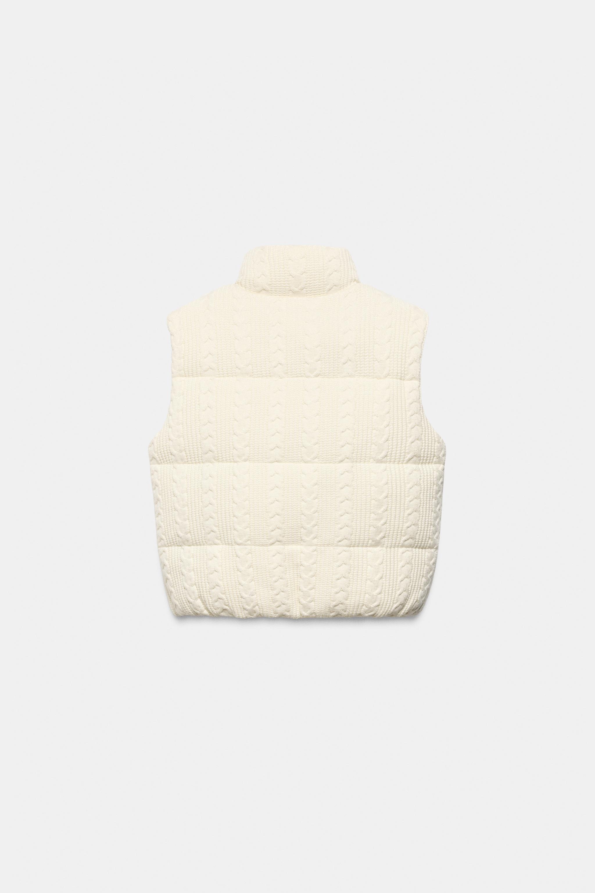 QUILTED CABLE-KNIT VEST