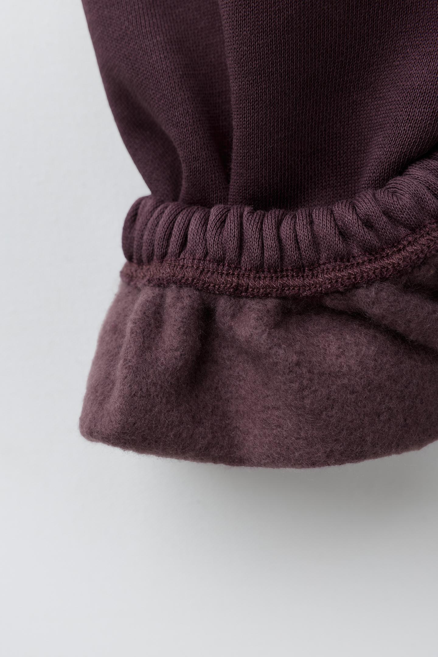 Детские брюки Zara Varsity Fleece Jogger, цвет: Бордовый — фото 5