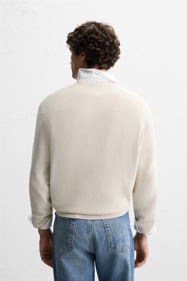 TEXTURED BASIC SWEATER - Ecru by Zara - Image 2