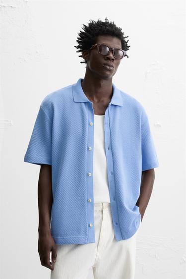 CÁRDIGAN ESTRUCTURA - Azul de Zara