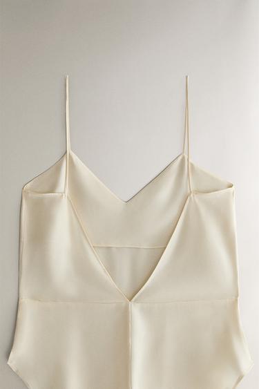 SILK PLAYSUIT - Ecru by Zara - Image 3