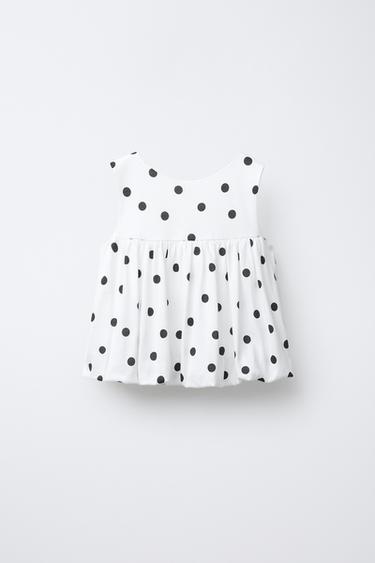 POLKA DOT BALLOON T-SHIRT - White by Zara - Image 1