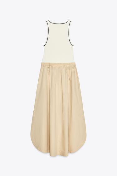 ROBE MIDI EN MATIÈRES VARIÉES - Écru / Beige de Zara - Image 3