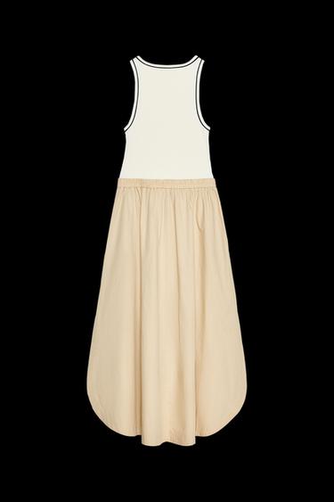 CONTRAST MIDI DRESS - Ecru / Beige by Zara