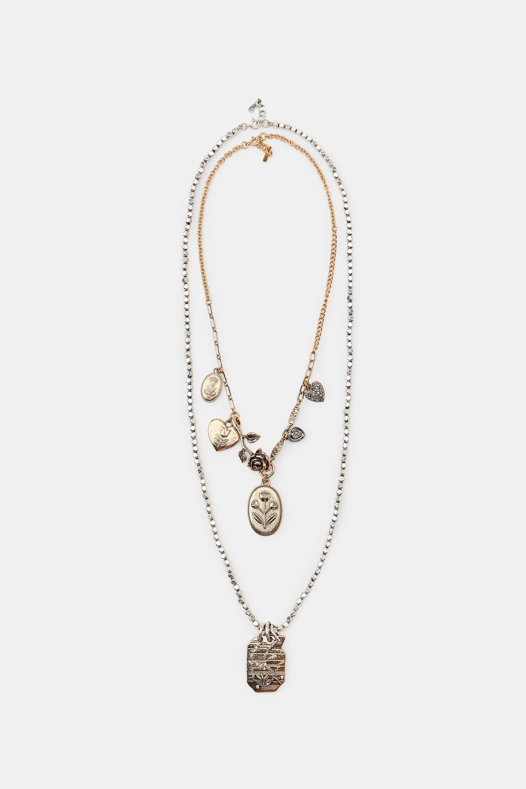 PACK OF 2 MIXED CHARM AND MEDALLION NECKLACES