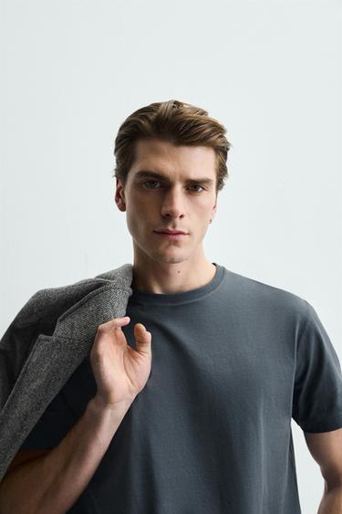 T-SHIRT BASIQUE MEDIUM WEIGHT /02 - Bleuté de Zara - Image 4