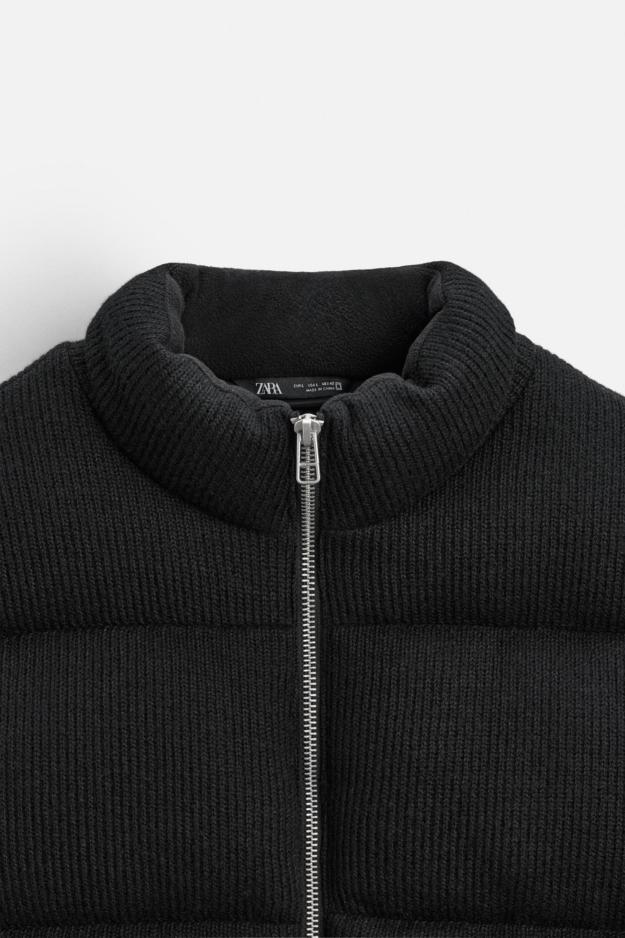 リブトリム付きキルティングジャケット - ブラック | ZARA Japan