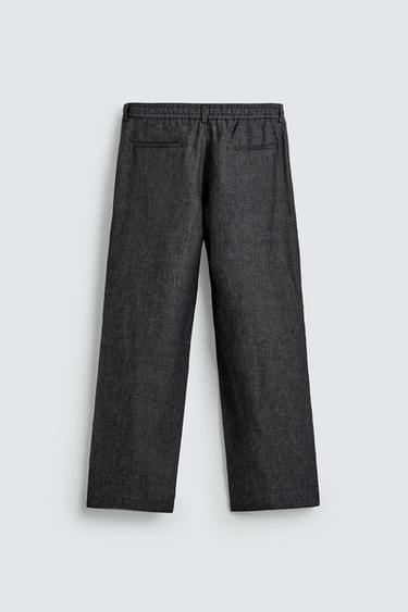 100% LINEN SUIT TROUSERS - Grey marl by Zara - Image 5