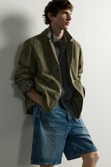 BERMUDA EN JEAN STRAIGHT FIT - Bleu de Zara - Image 4