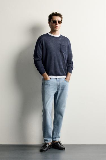 JEANS SLIM CROPPED FIT - Azul claro de Zara