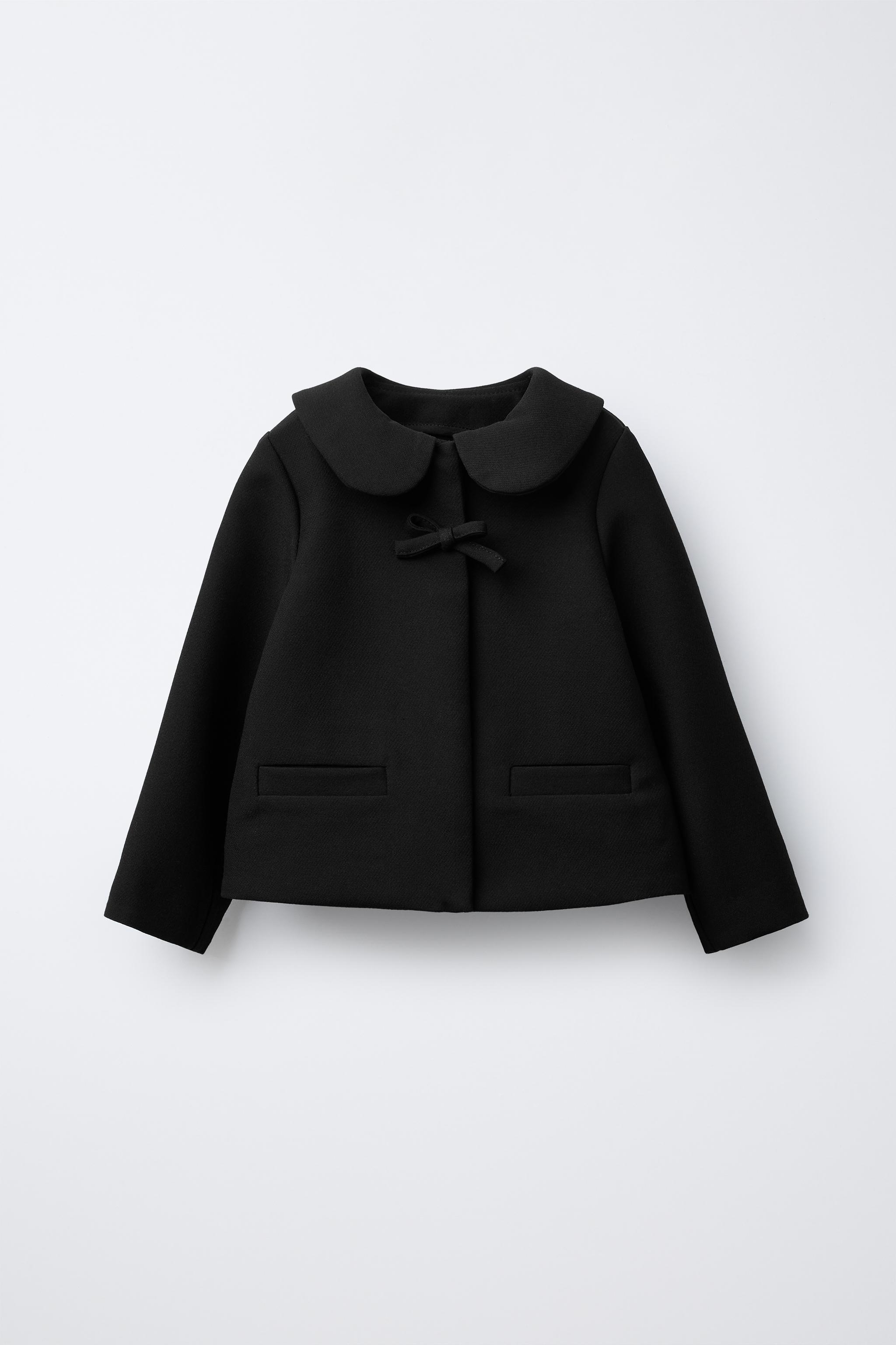 PETER PAN COLLAR JACKET WITH BOWS - Black | ZARA United States