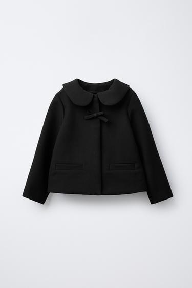 JAKET KERAH REBAH DENGAN SIMPUL - Hitam dari Zara