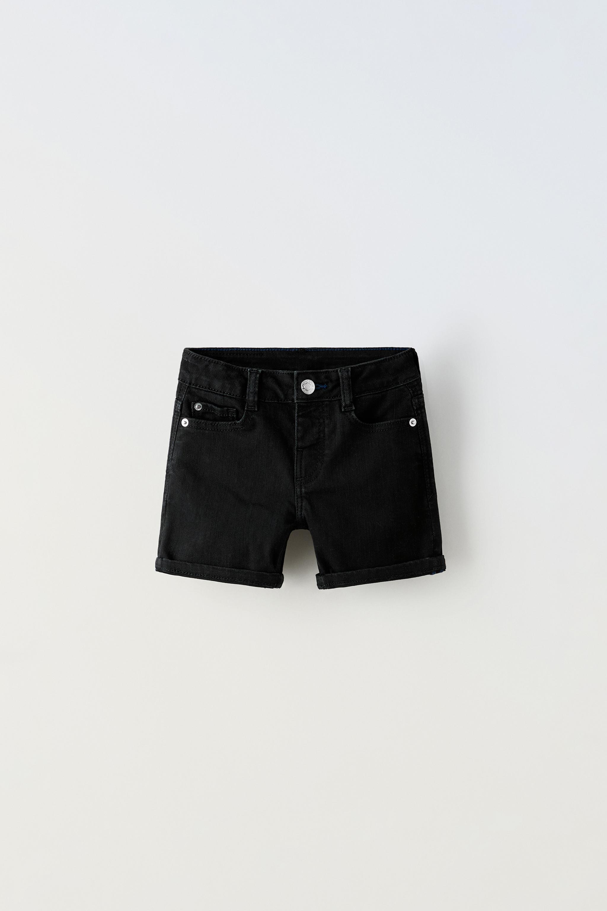 Black denim bermuda shorts best sale