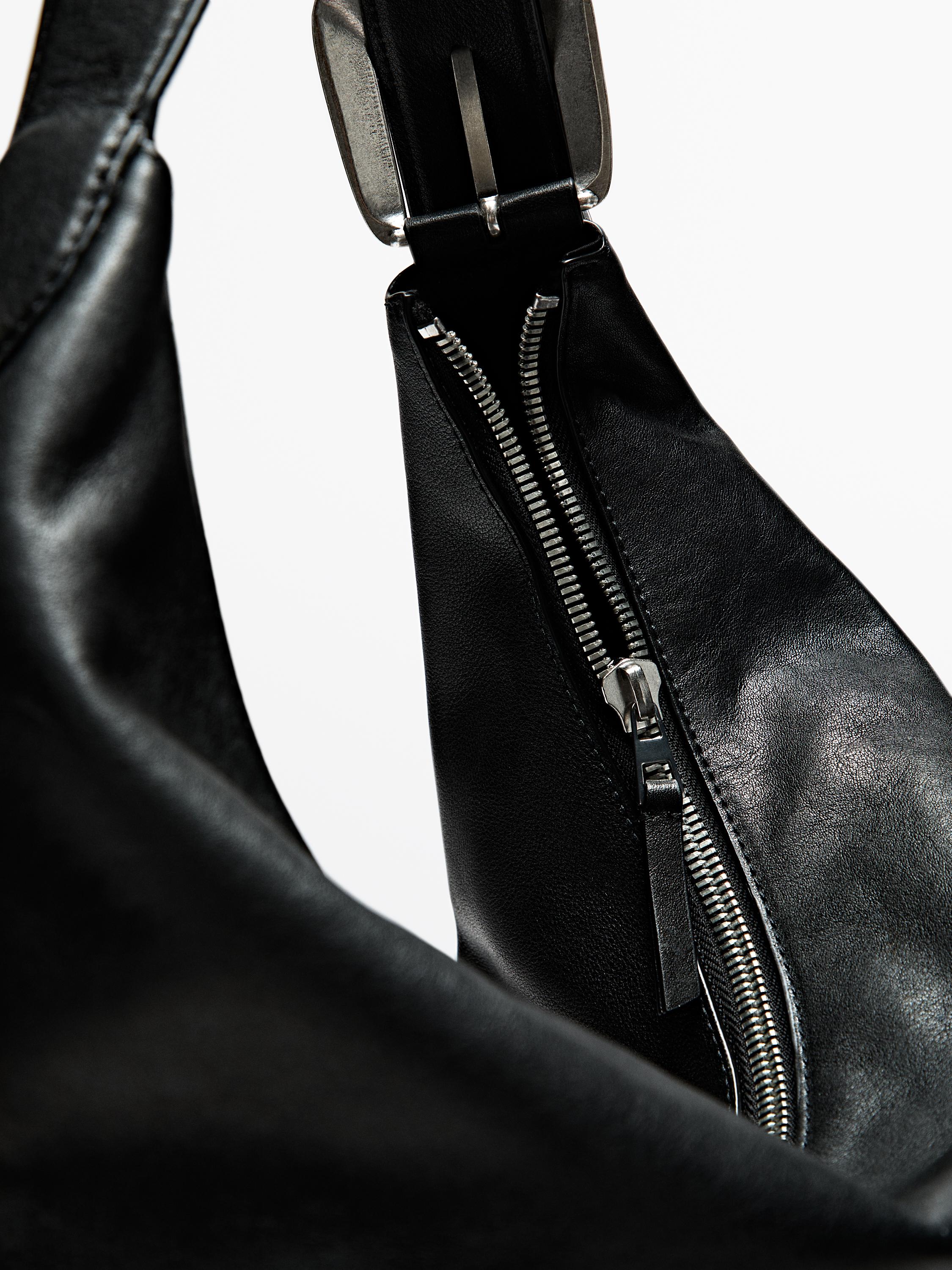 Shop Zara Nappa leather maxi bag at Beverly Center in Los