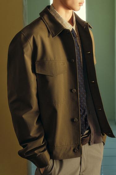 Zara 科技混棉外套 - 黃綠色