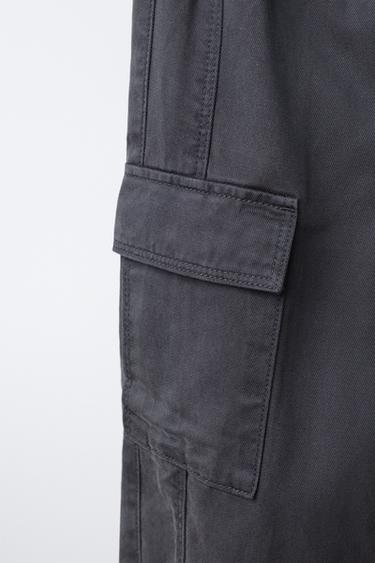 PANTALON FLUIDE CARGO - Gris anthracite de Zara - Image 3