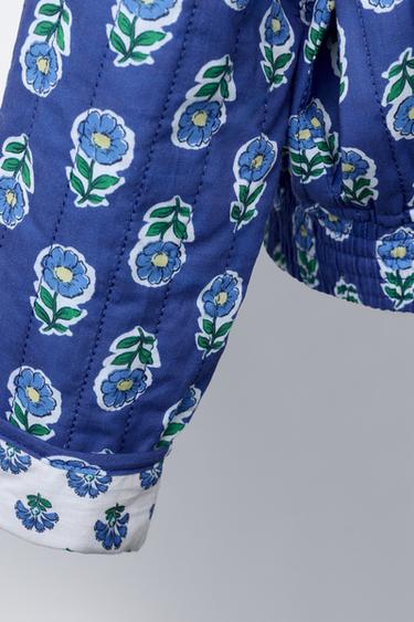 VESTE MATELASSÉE IMPRIMÉE FLEURS - Bleu moyen de Zara - Image 5