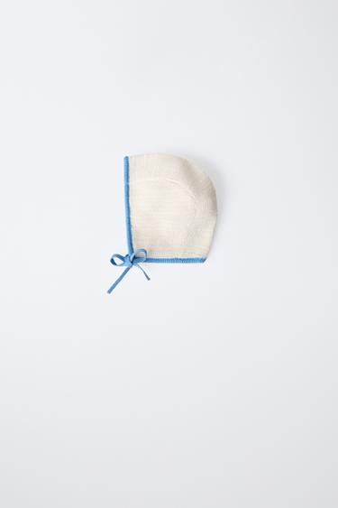 CONTRAST KNIT BONNET - Ecru by Zara