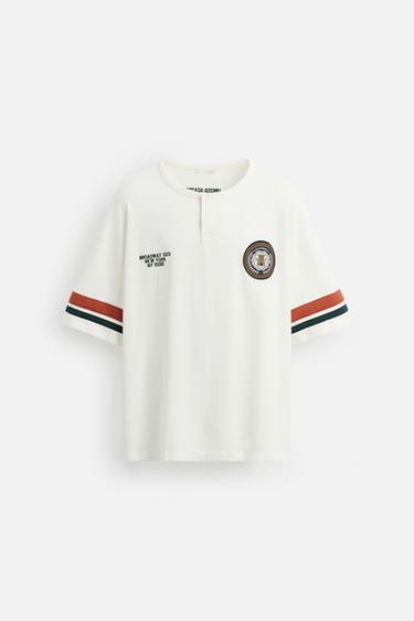 CAMISETA  PARCHE RUGBY - Blanco roto de Zara - Imagen 0