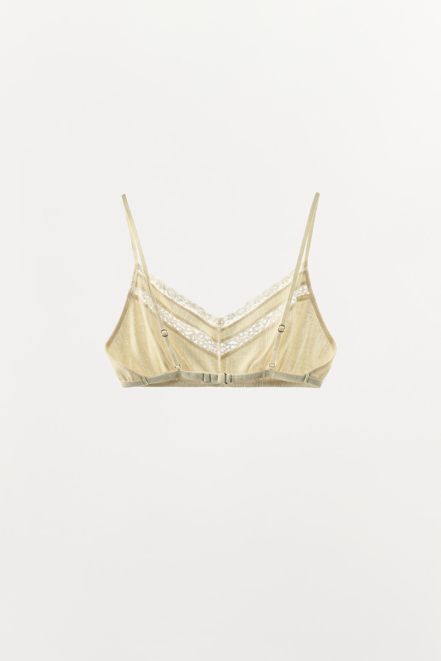 Бралетт, кружево, ажурная вязка — Zara, цвет: Экрю — фото 6