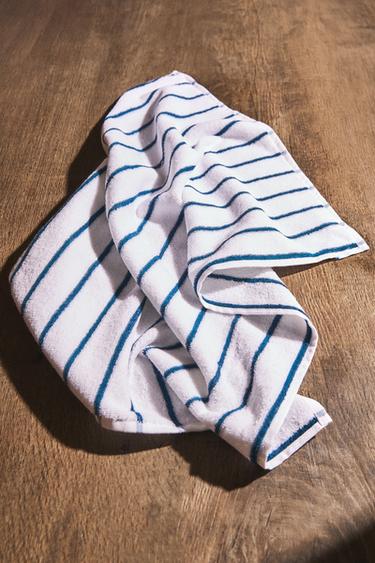 STRIPED COTTON TERRY TEA TOWEL - Blue by Zara - Image 5