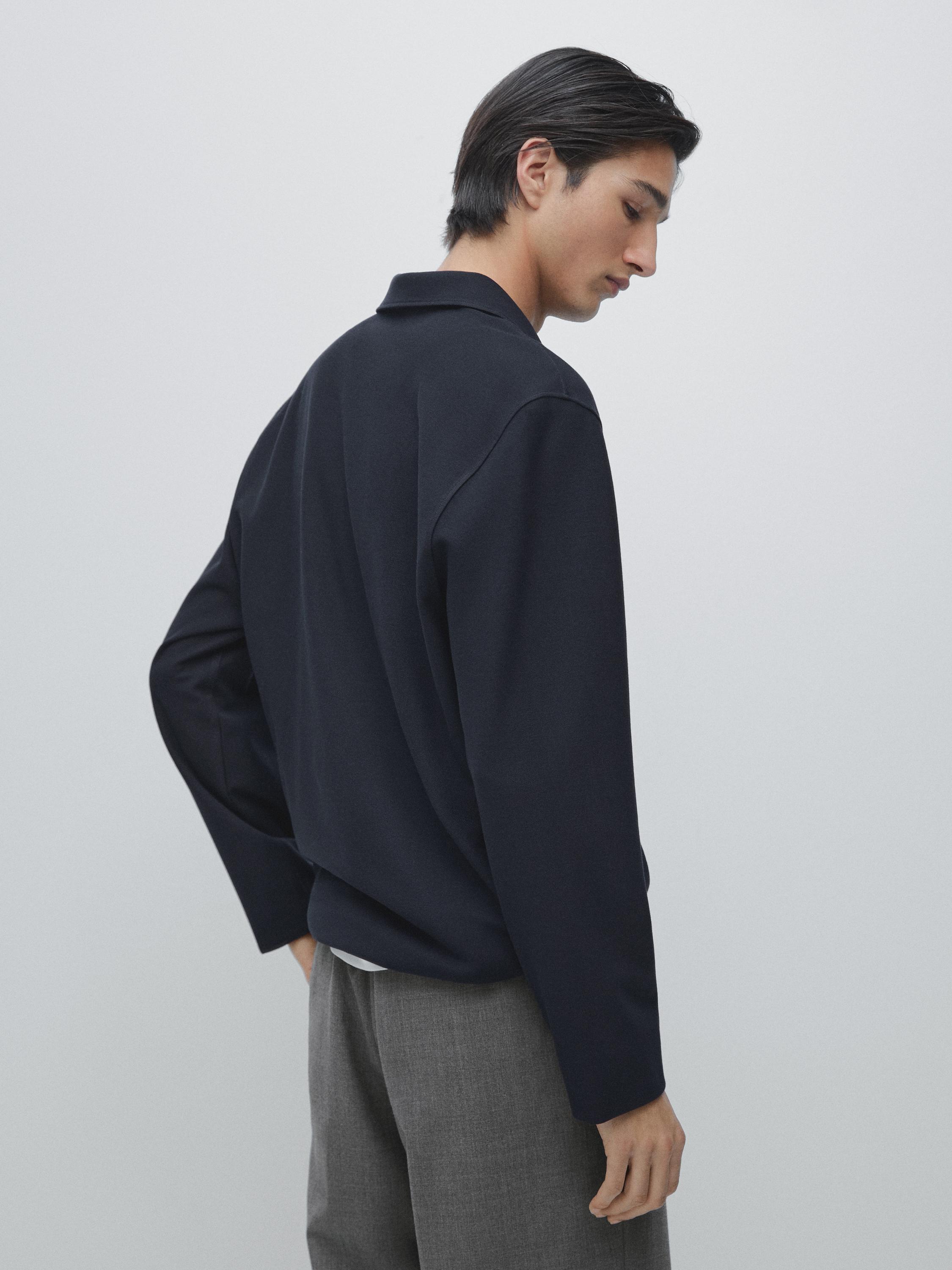 Polo fermeture Éclair à manches longues