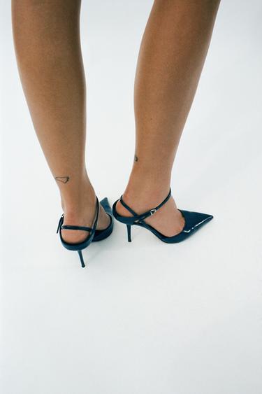 CHAUSSURES À TALONS ET BRIDES ARRIÈRE - Bleu roi de Zara - Image 2