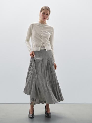 Zara Flowing godet midi skirt - Studio - Silver - Image 0