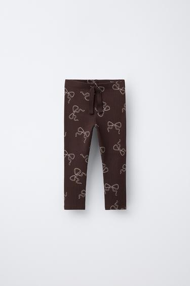 LEGGING CANALÉ ESTAMPADO - Chocolate de Zara - Imagen 0