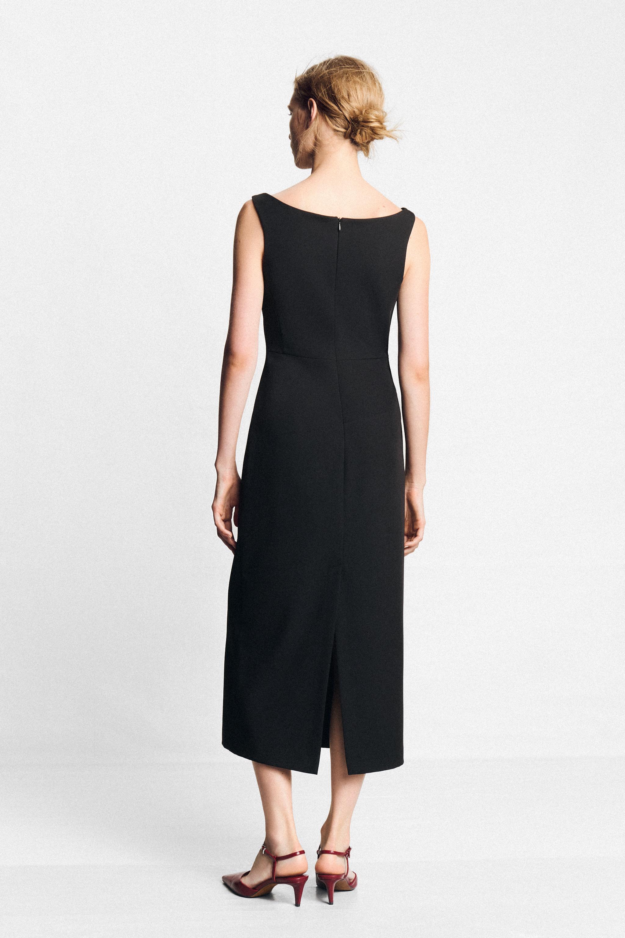 Женские платья Zara BOAT NECK MIDI DRESS — фото 3
