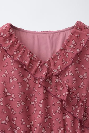 BLOUSE IMPRIMÉE PAPILLONS - Framboise de Zara - Image 2